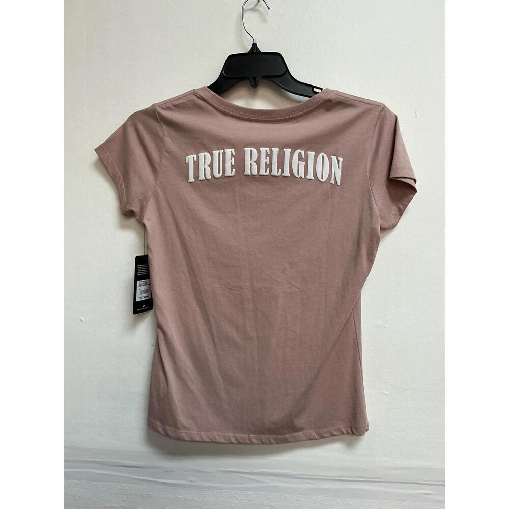 True Religion Women's Pink Logo T-Shirt Large Fast Free Shipping